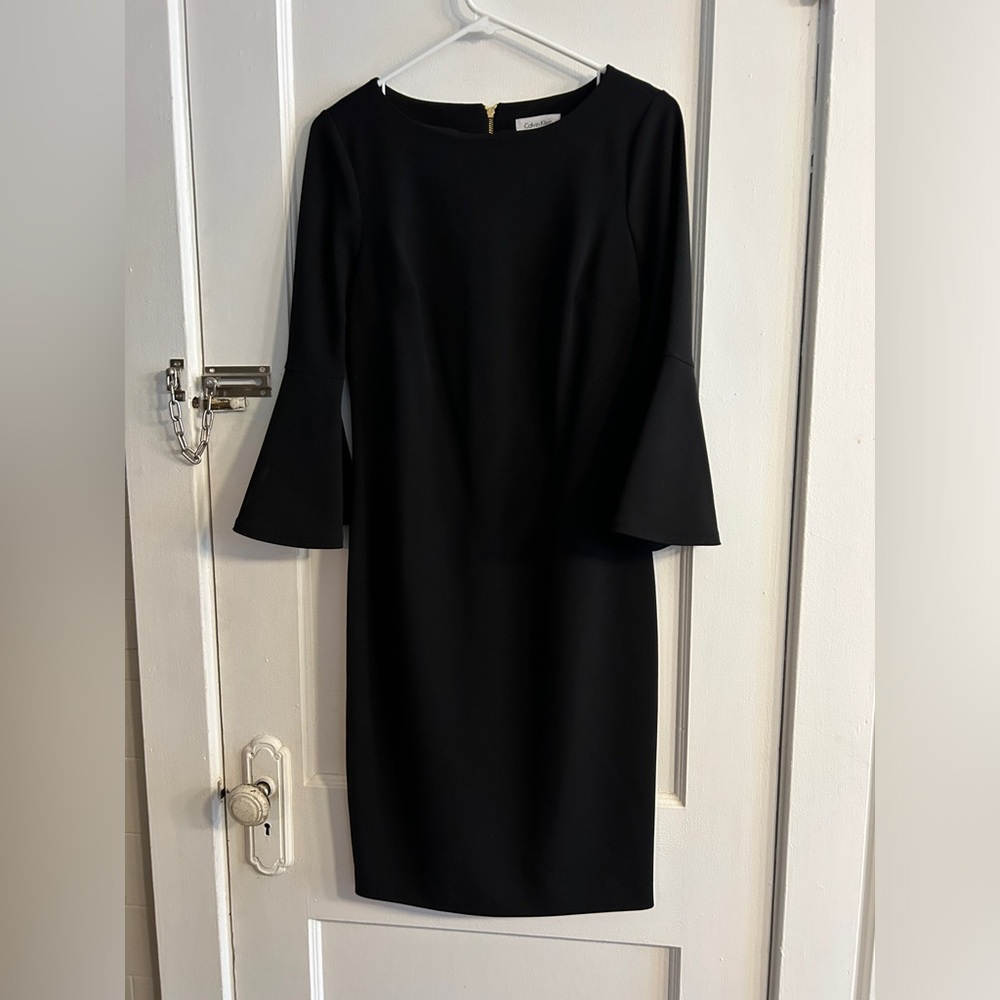 Calvin Klein Women’s 6 Bell Sleeve Poly Blend Dress